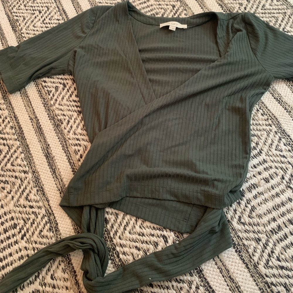 Loft green wrap top/blouse